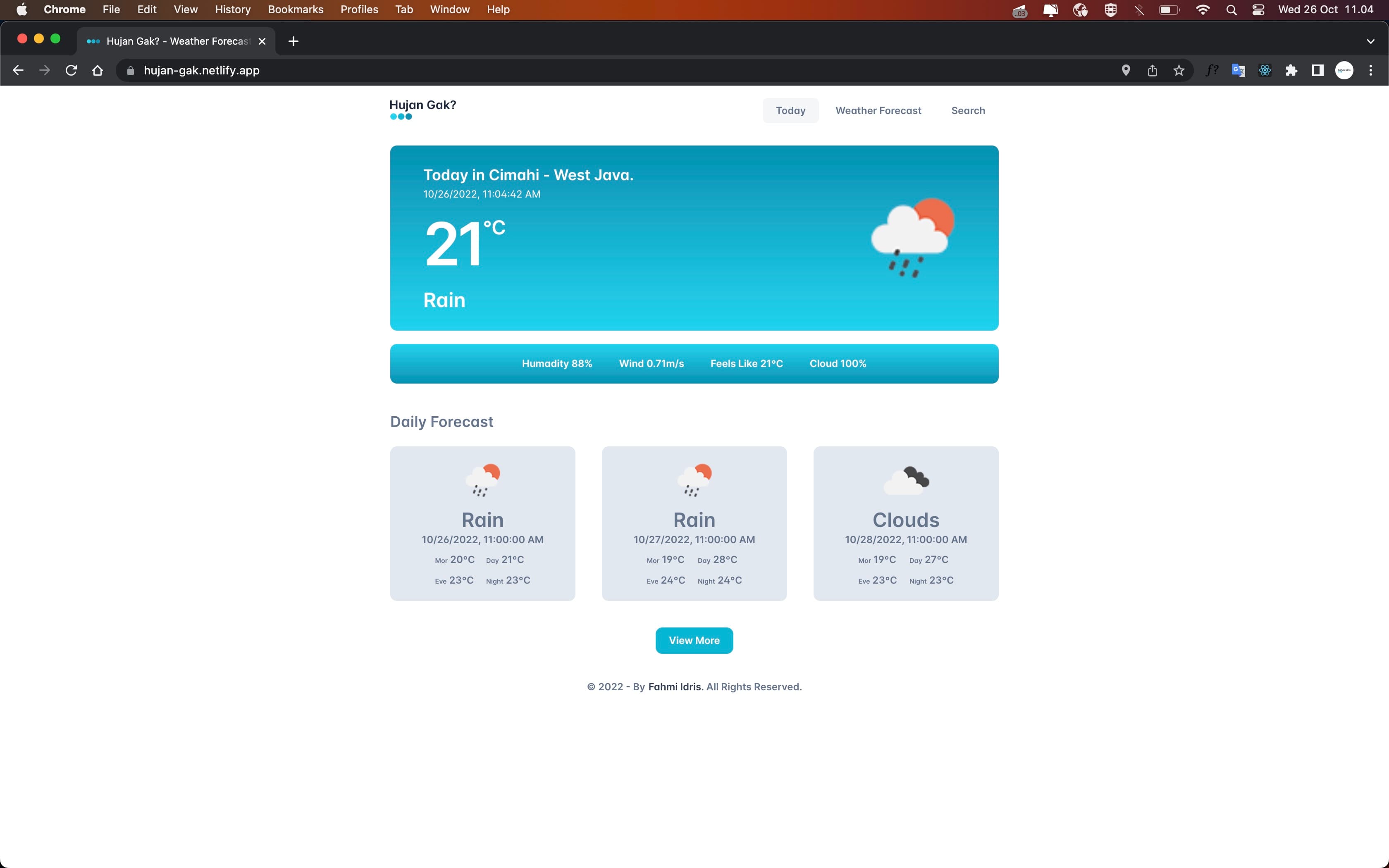 Banner Weather Indonesia from Open Weather Map API